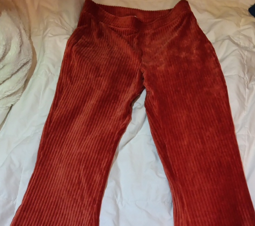 Aerie Orange Wide Leg Pants with High-Rise Waist
